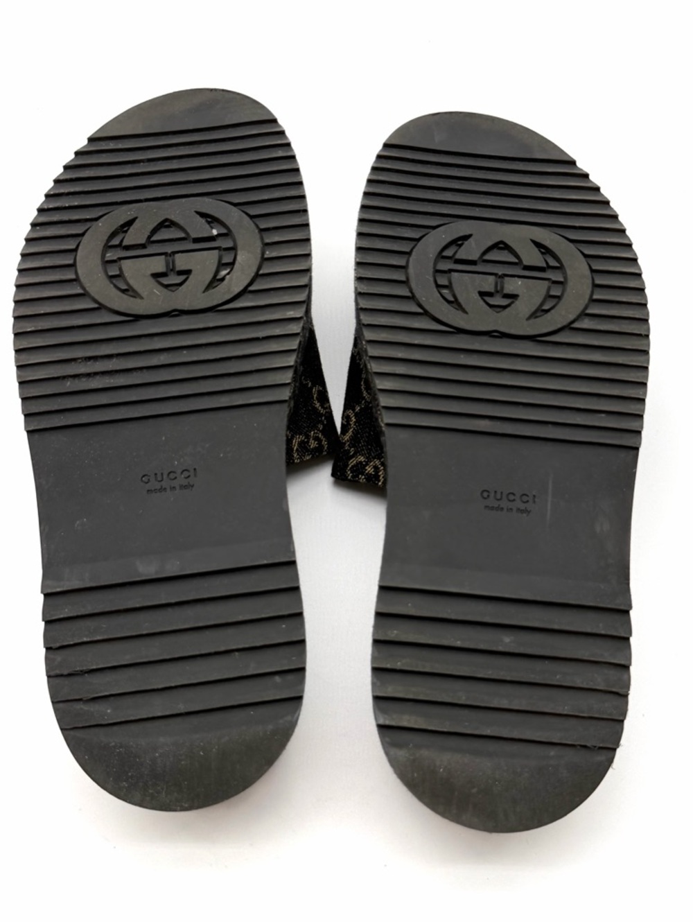 Gucci Angelina GG Monogram Platform in Black Denim Slide Sandals EU 39.5 US 9.5 - Picture 11 of 12